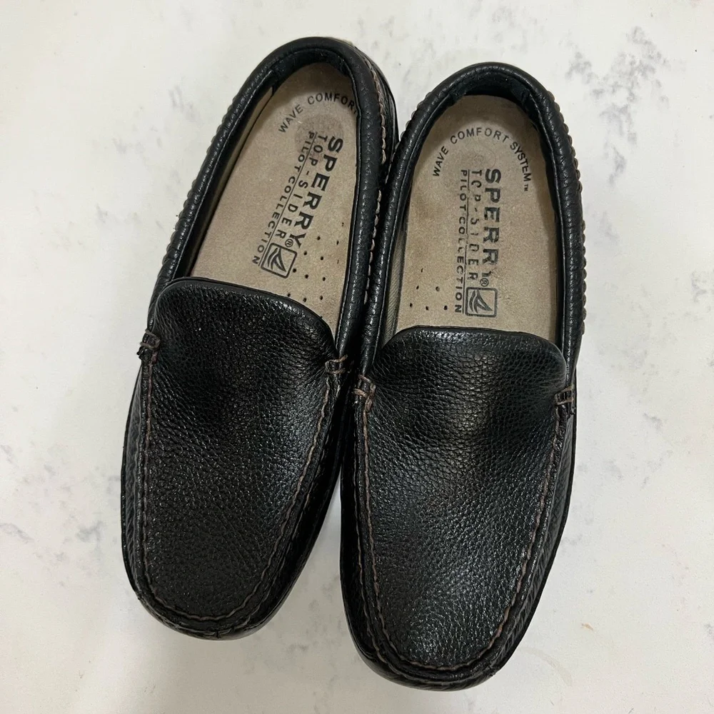 Sperry Men's Black Pebbled Loafers